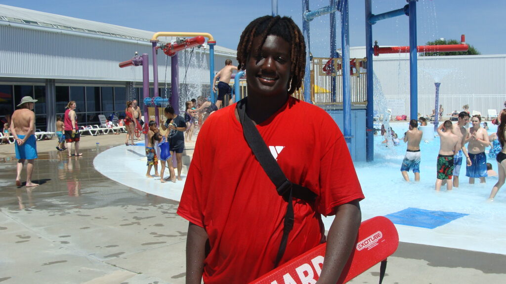 Isaiah Barkus at the South YMCA water park